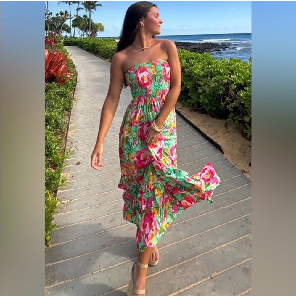 Anthropologie Abel The Label Smocked Floral Dress Xs
